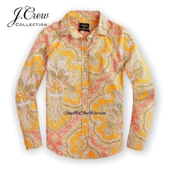 J.Crew Collection NWT marigold paisley Ratti button down *shop@iamwarrior - Picture 2 of 13